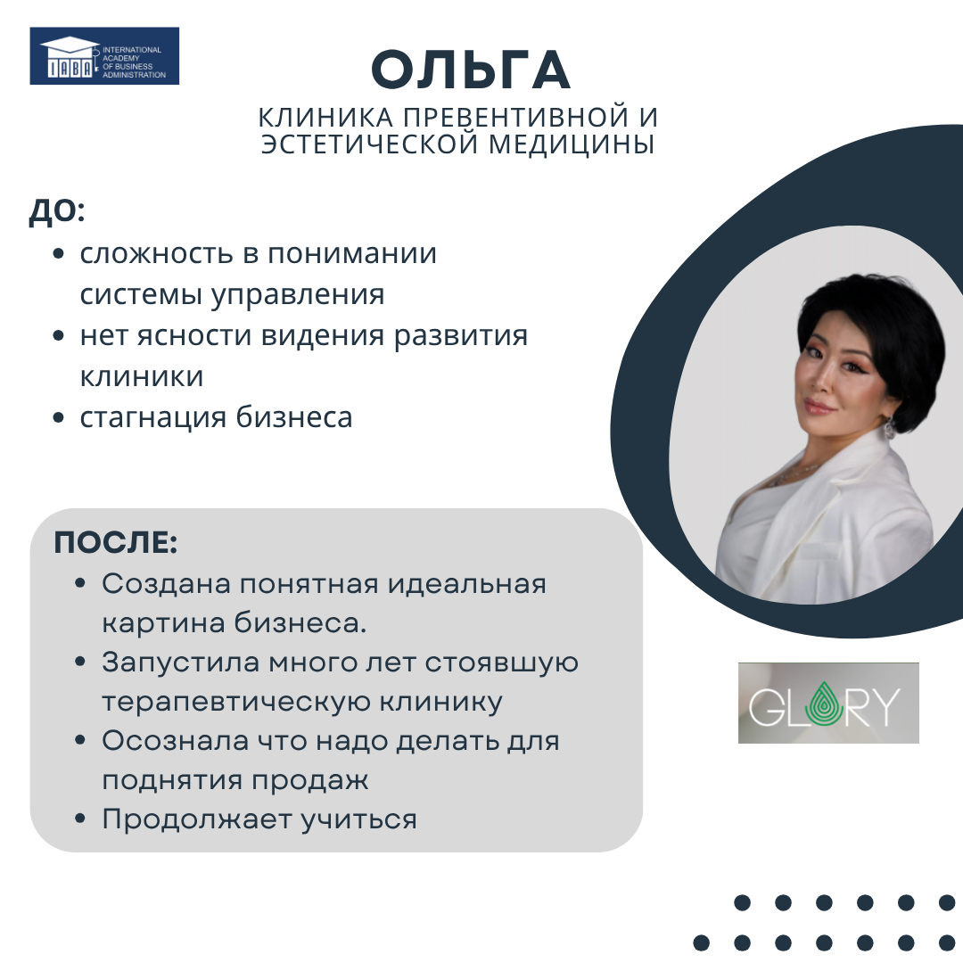 Ольга, Glory: от замысла к запуску клиники